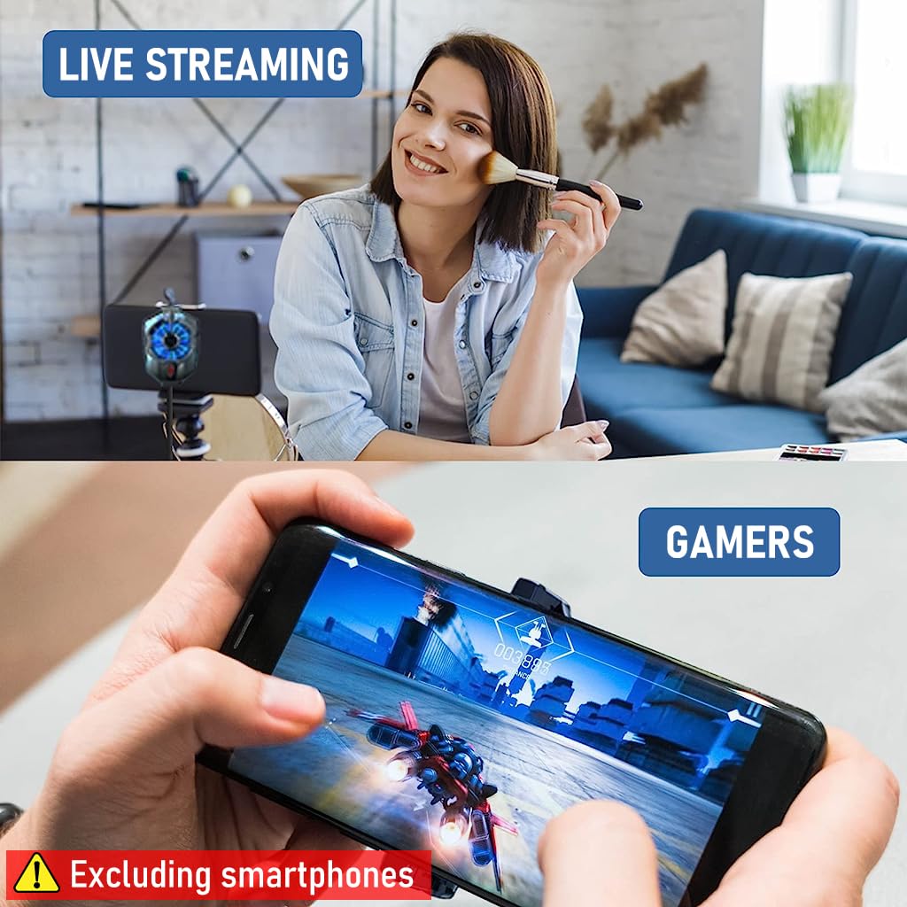 Verilux Phone Cooler for Gaming, Universal Moblie Cooler with Two Cooling Speeds, Mobile Phone Radiator Case for iPhone Android Smartphones from 4.5 to 7in, Cell Phone Cooler for Gaming Phone Verilux Phone Cooler for Gaming, Universal Moblie Cooler with Two Cooling Speeds, Mobile Phone Radiator Case for iPhone Android Smartphones from 4.5 to 7in, Cell Phone Cooler for Gaming Phone